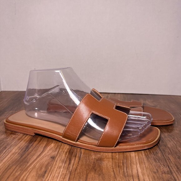 Kaitlyn Pan Leather Brown Women's Sandals size 9 - Picture 1 of 4